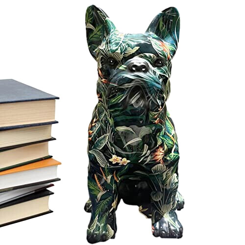 Figurine Bouledogue - Chien - motif vert