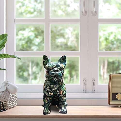 Figurine Bouledogue - Chien - motif vert variant 0 