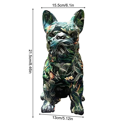 Figurine Bouledogue - Chien - motif vert variant 2 