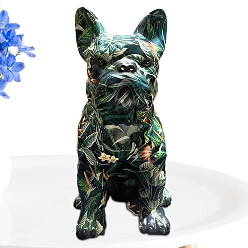 Figurine Bouledogue - Chien - motif vert variant 3 