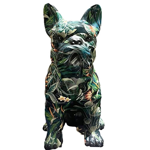 Figurine Bouledogue - Chien - motif vert variant 4 