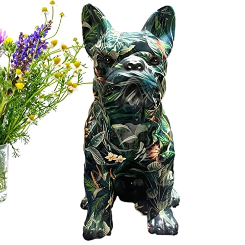 Figurine Bouledogue - Chien - motif vert variant 5 