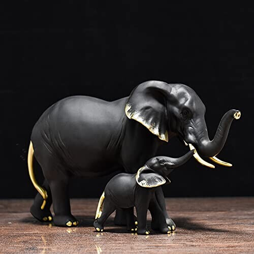 Figurine Éléphant noir 33x26 cm variant 3 