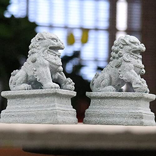 Figurine Lion gris 2 pièces 4.5x3 cm variant 2 