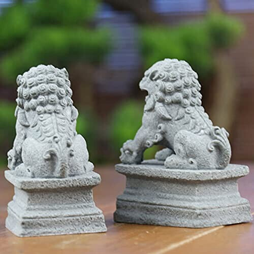 Figurine Lion gris 2 pièces 4.5x3 cm variant 4 