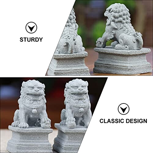 Figurine Lion gris 2 pièces 4.5x3 cm variant 7 