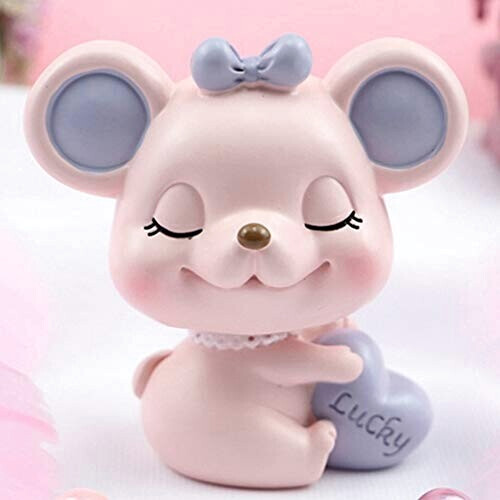 Figurine Souris rose 7.3x8 cm variant 3 