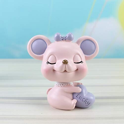 Figurine Souris rose 7.3x8 cm variant 7 